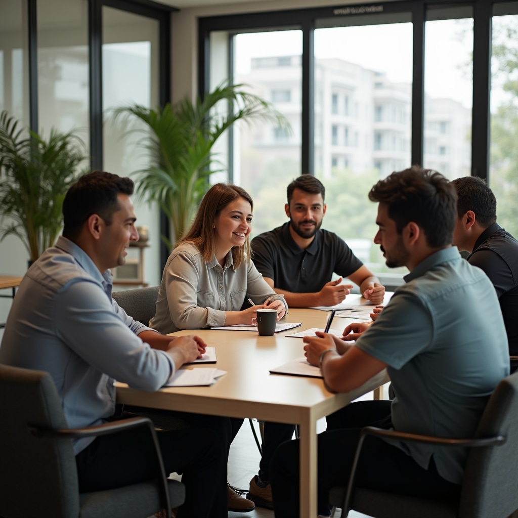 Condo owners in assembly meeting