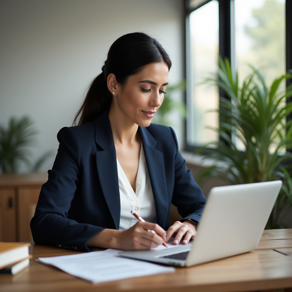 Person studying legal documentation